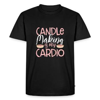 Candles make cardio - Men's Premium Organic T-Shirt - black - Front - Nico (187cm)