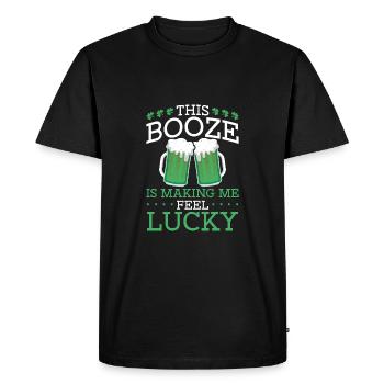 Makes me happy - Men's Premium Organic T-Shirt - black - Front - Nico (187cm)