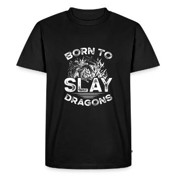 Né pour tuer des dragons - T-shirt Premium bio Homme - noir - Devant - Nico (187cm)