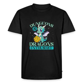 Passionné de dragon - T-shirt Premium bio Homme - noir - Devant - Nico (187cm)