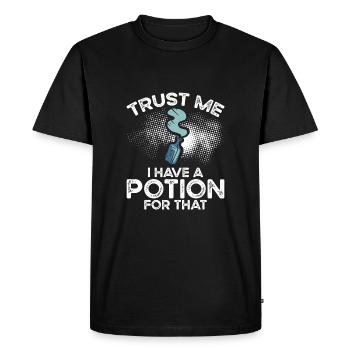 Croyez-moi, j’ai une potion pour ça - T-shirt Premium bio Homme - noir - Devant - Nico (187cm)