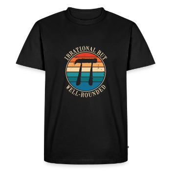 Pi irrationnel, mais bien arrondi - T-shirt Premium bio Homme - noir - Devant - Nico (187cm)