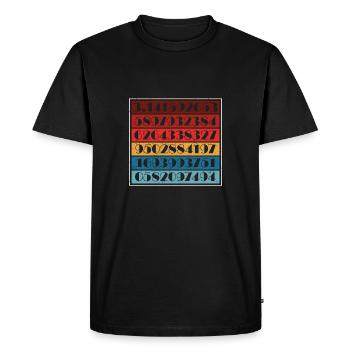 Pi Numbers In Colorful - Men's Premium Organic T-Shirt - black - Front - Nico (187cm)