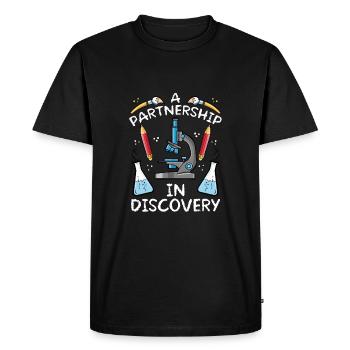 Un partenariat dans la découverte - T-shirt Premium bio Homme - noir - Devant - Nico (187cm)