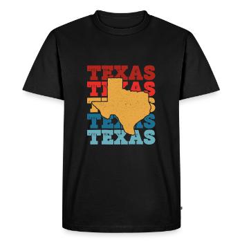 Texas Coloré Rétro Noir - T-shirt Premium bio Homme - noir - Devant - Nico (187cm)