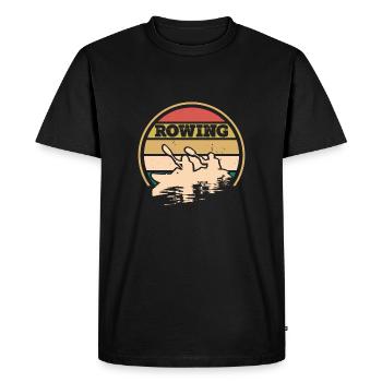 Sunset of the rowing team - Men's Premium Organic T-Shirt - black - Front - Nico (187cm)
