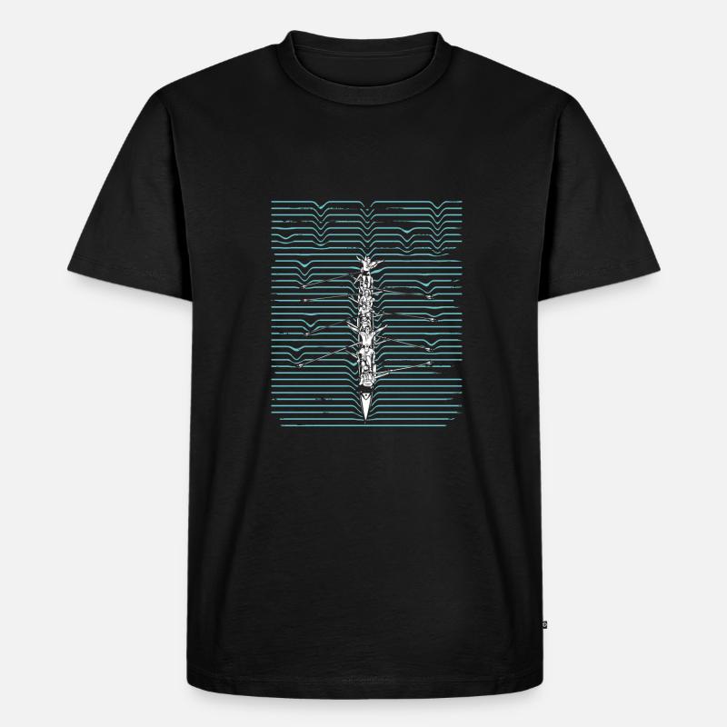 Welle Der Rudermannschaft - Männer Premium Bio T-Shirt - Schwarz