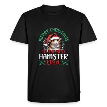 Joyeux papa hamster de Noël - T-shirt Premium bio Homme - noir - Devant - Nico (187cm)
