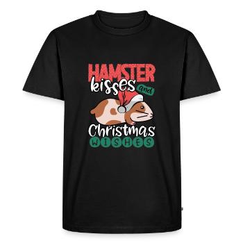 Hamsters et vœux de Noël - T-shirt Premium bio Homme - noir - Devant - Nico (187cm)