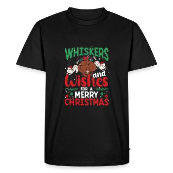 Whiskers and wishes - Men's Premium Organic T-Shirt - black - Front - Nico (187cm)