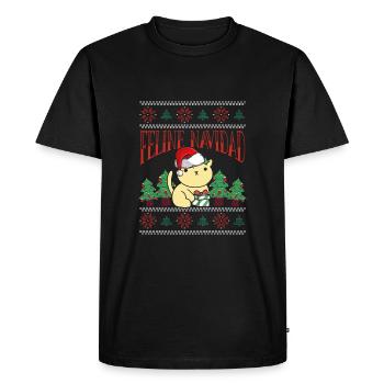 Cats navidad - Men's Premium Organic T-Shirt - black - Front - Nico (187cm)