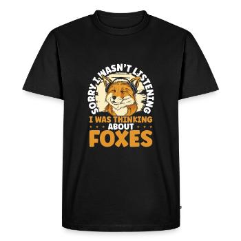 I thought of foxes - Men's Premium Organic T-Shirt - black - Front - Nico (187cm)
