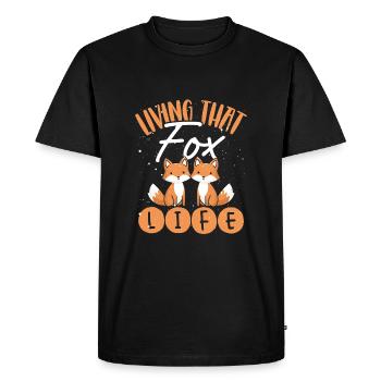 Living the Fox Life - Men's Premium Organic T-Shirt - black - Front - Nico (187cm)