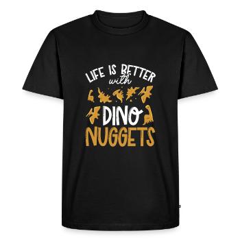 La vie est plus belle avec des pépites - T-shirt Premium bio Homme - noir - Devant - Nico (187cm)