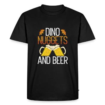 Croquettes de dinosaures et bière - T-shirt Premium bio Homme - noir - Devant - Nico (187cm)