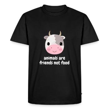 Les animaux sont des amis, pas de la nourriture - T-shirt Premium bio Homme - noir - Devant - Nico (187cm)