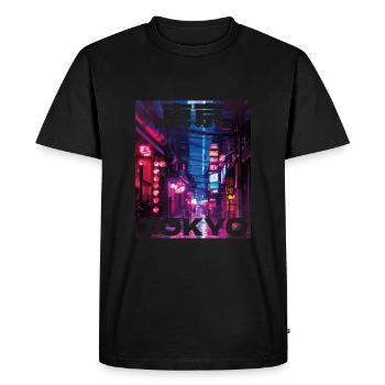 80's Vaporwave Aesthetic Retro Tokyo - Men's Premium Organic T-Shirt - black - Front - Nico (187cm)
