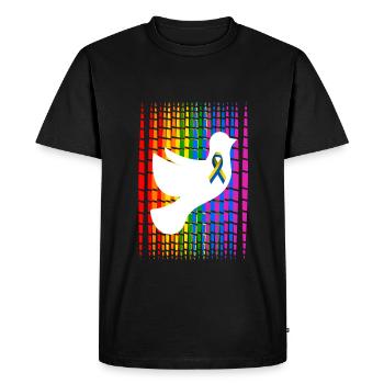 Plume de fierté colombe Ukraine - T-shirt Premium bio Homme - noir - Devant - Nico (187cm)