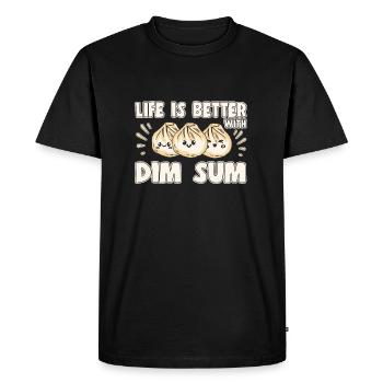 Délicieux Cuisine Asiatique Bao Bun Drôle Dim Sum - T-shirt Premium bio Homme - noir - Devant - Nico (187cm)