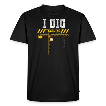 I Dig Teaching - Men's Premium Organic T-Shirt - black - Front - Nico (187cm)