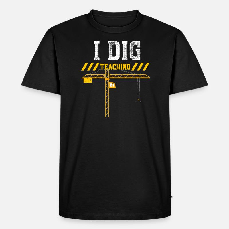 I Dig Teaching - Männer Premium Bio T-Shirt - Schwarz