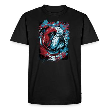 Cool English Bulldog - Men's Premium Organic T-Shirt - black - Front - Nico (187cm)