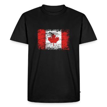 Pavillon Canada Alt Used Look Vintage - T-shirt Premium bio Homme - noir - Devant - Nico (187cm)
