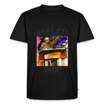 ErSa. Musique et disco : DJ MalcoMix sur la console - T-shirt Premium bio Homme - noir - Devant - Nico (187cm)