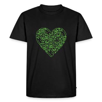 Trucs effrayants d’Halloween Forme de cœur Trick or Treat - T-shirt Premium bio Homme - noir - Devant - Nico (187cm)