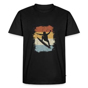 Retro Surfer Kick Out Wellenreiter - T-shirt Premium bio Homme - noir - Devant - Nico (187cm)