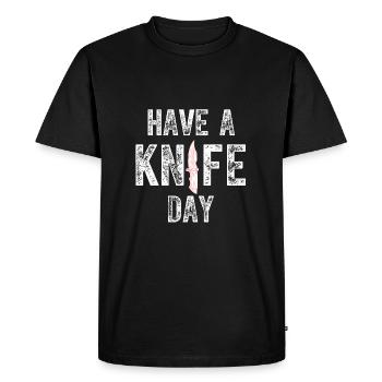 Have A Knife Day - Funny Knife Collector - T-shirt Premium bio Homme - noir - Devant - Nico (187cm)