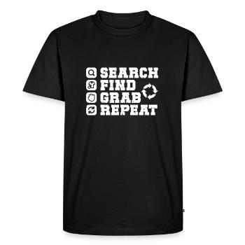 Friperie Recherche Trouver Grab Love Friperies - T-shirt Premium bio Homme - noir - Devant - Nico (187cm)