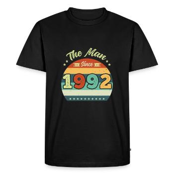 Vintage The Man Since 1992 30th Birthday - Men's Premium Organic T-Shirt - black - Front - Nico (187cm)