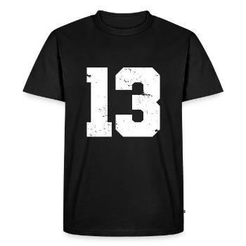 Cool Number 13 - 13 Years Old 13th Birthday Gift - Men's Premium Organic T-Shirt - black - Front - Nico (187cm)
