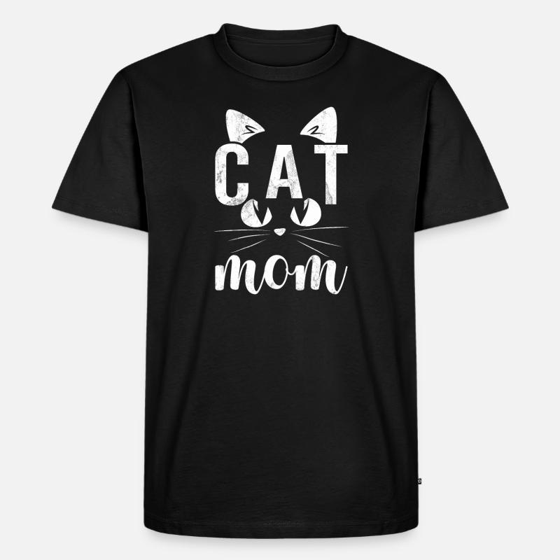 Cat Mom - Design - Männer Premium Bio T-Shirt - Schwarz