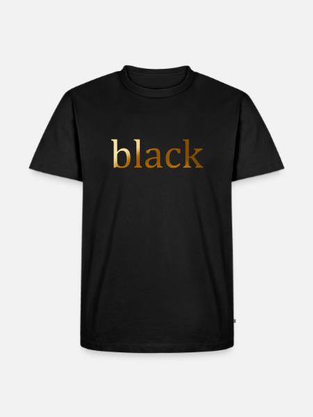 black-Goldschrift - Männer Premium Bio T-Shirt - Schwarz