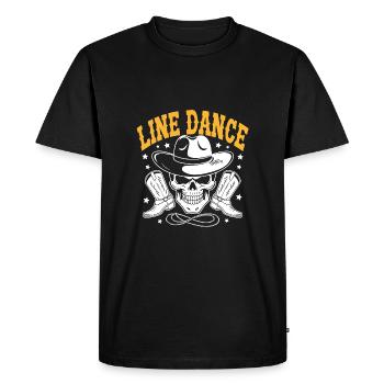 Crâne de danse en ligne avec stetson et bottes et lasso - T-shirt Premium bio Homme - noir - Devant - Nico (187cm)