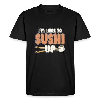 Sushi Lover I ́m Here To Sushi Up - Men's Premium Organic T-Shirt - black - Front - Nico (187cm)