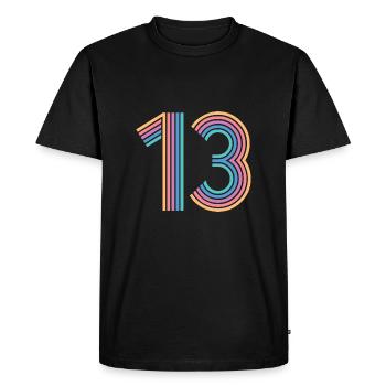 Cool Number 13 - 13 ans 13e anniversaire cadeau - T-shirt Premium bio Homme - noir - Devant - Nico (187cm)