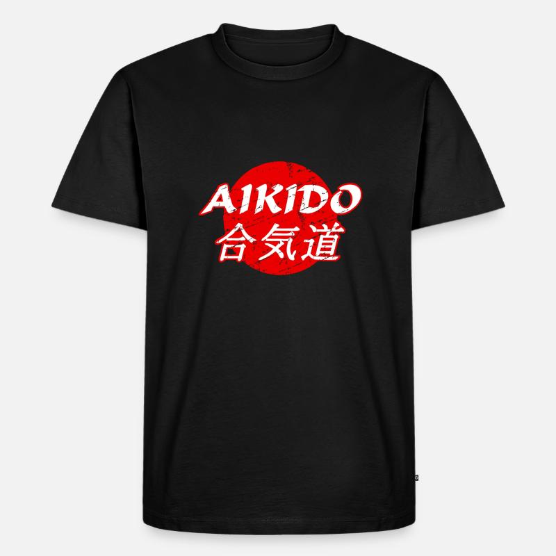 Aikido - Männer Premium Bio T-Shirt - Schwarz