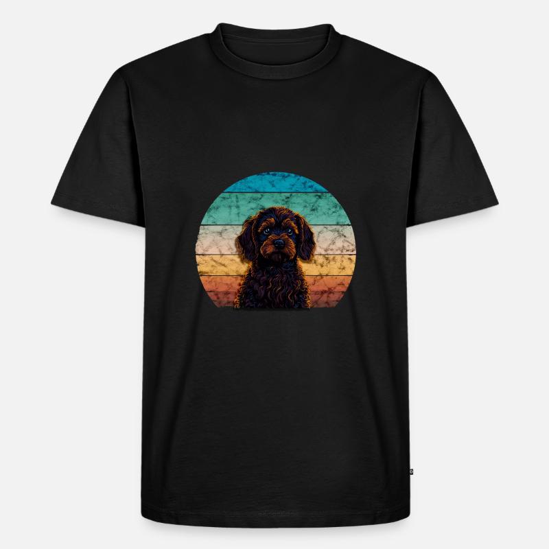 Sonnenuntergang Cavapoo - Männer Premium Bio T-Shirt - Schwarz