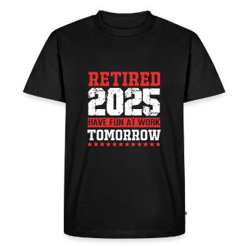 Retraite 2025 Retraité Pension Retraité - T-shirt Premium bio Homme - noir - Devant - Nico (187cm)