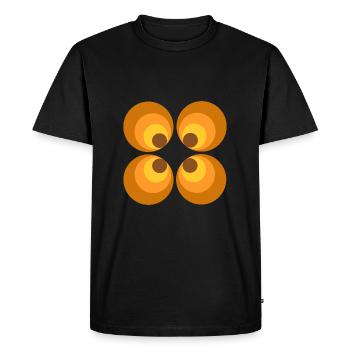 70er Jahre Blume Muster - Männer Premium Bio T-Shirt - Schwarz - Vorne - Nico (187cm)