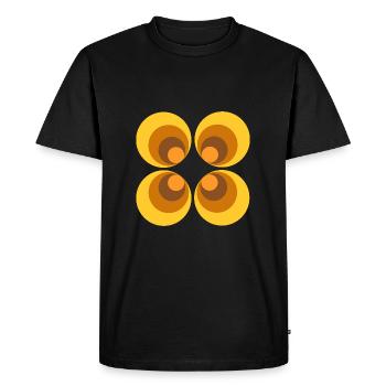 des années 70 motif fleur rétro - T-shirt Premium bio Homme - noir - Devant - Nico (187cm)