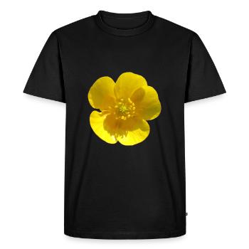 Fleur, Jaune, Fleur Jaune - T-shirt Premium bio Homme - noir - Devant - Nico (187cm)