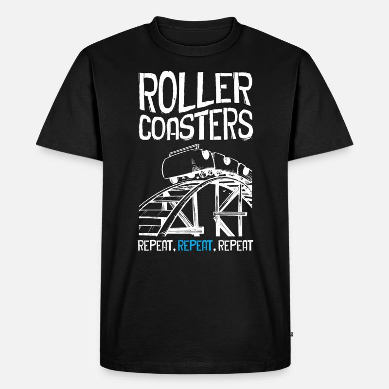 Roller Coaster Repeat - Männer Premium Bio T-Shirt - Schwarz