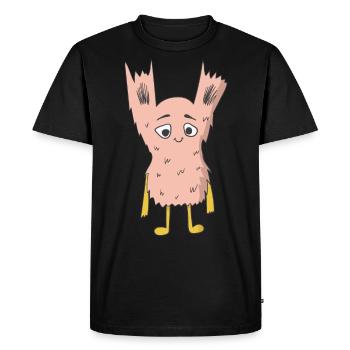 Monstres roses - T-shirt Premium bio Homme - noir - Devant - Nico (187cm)