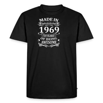 50ème anniversaire Made In 1969 50 ans d'être génial - T-shirt Premium bio Homme - noir - Devant - Nico (187cm)