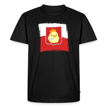 Pologne Canard avec couteau mème drapeau Polska polonais - T-shirt Premium bio Homme - noir - Devant - Nico (187cm)