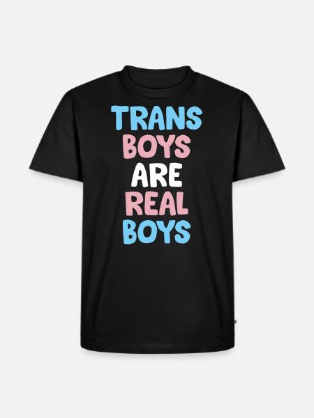 Trans-Jungs sind echte Jungs - Männer Premium Bio T-Shirt - Schwarz